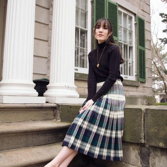 Vintage Skirts Allen Lolly Wool Skirt Pleated Tartan Vintage Poshmark